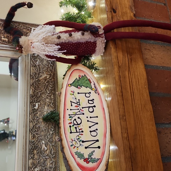 Hand Crafted Feliz Navidad Sign Wall Decor Merry Christmas 15 x 6 - Picture 9 of 9